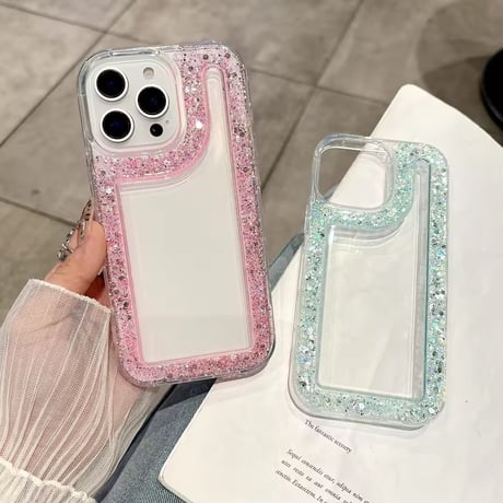 L62248 キラめきラメフレームiPhoneケース