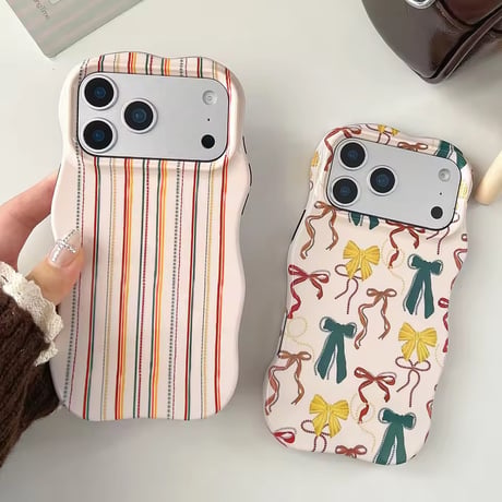 S75239 クラシックリボン＆ストライプ iPhoneケース