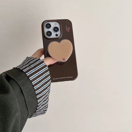 K22656 ビッグハート グリップ付きiPhoneケース