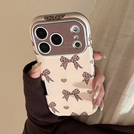 S75105 ガーリーレオパードリボン iPhoneケース