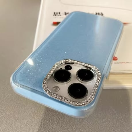 S74641 キラキラカメラフレームカラフルグリッターiPhoneケース