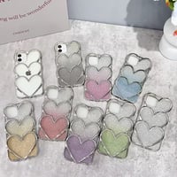 S75410 トリプルハートグリッターiPhoneケース