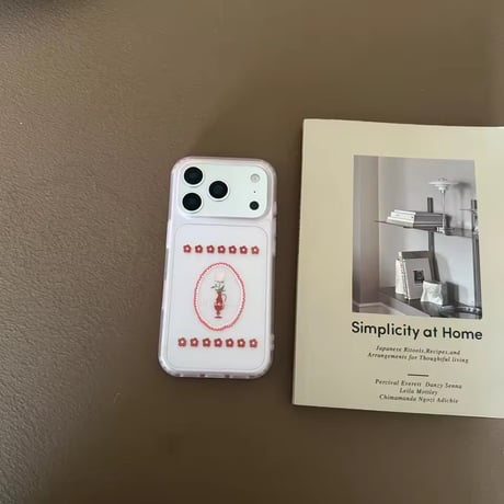 L62372 フラワーフレームクリア iPhoneケース