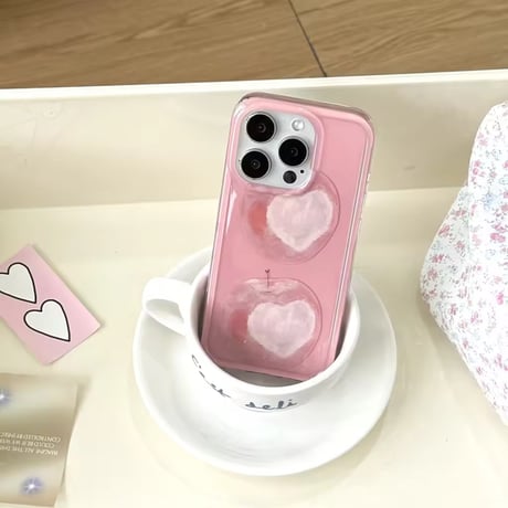 S74685 ももハートのiPhoneケース