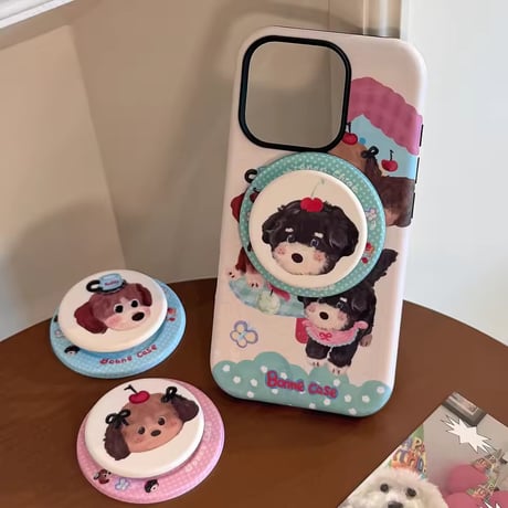 K22934 わんちゃんパーティー MagSafe対応 iPhoneケース（ソケット付き）