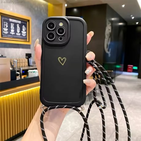 K22613 ハートポイント ショルダーストラップiPhoneケース