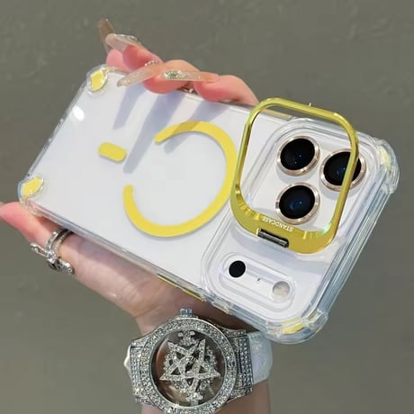 K22988 カラーポイント MagSafeスタンドクリアケース