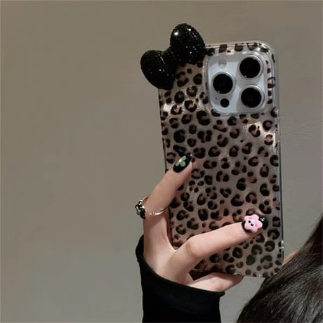 S74399 レオパードリボン iPhoneケース