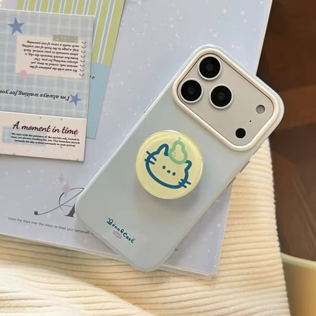 K23176 どうぶつグリップ付き パステル iPhoneケース