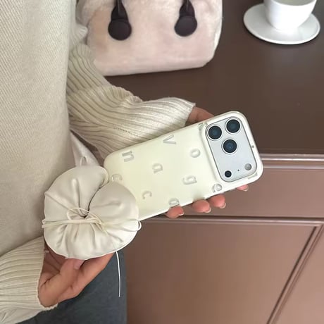 S75340 ビッグリボンチャーム付き クリアiPhoneケース