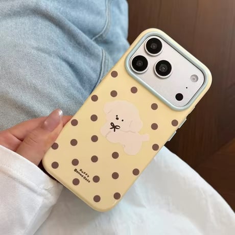 S75644 もこもこわんこのドットiPhoneケース