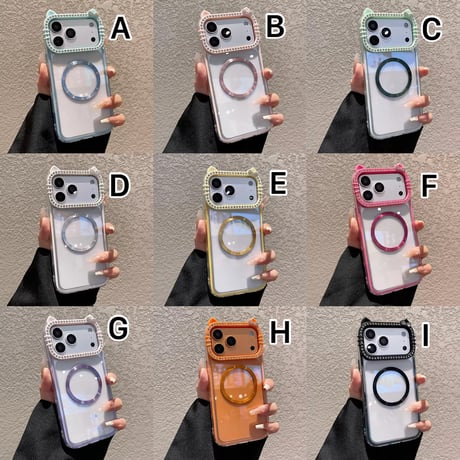 L62470 ねこみみビジュー MagSafe対応 iPhoneケース