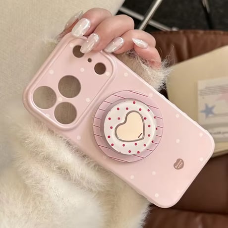 K23095 ハートグリップドットiPhoneケース