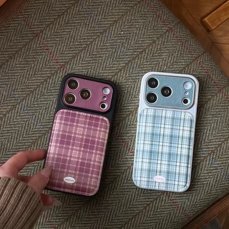S75411 ナチュラルチェックiPhoneケース