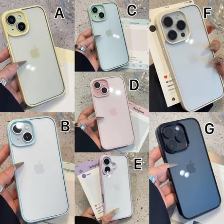 L62274 ふちどりカラーのクリアiPhoneケース