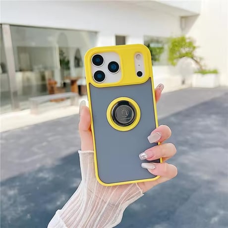 K23068 リングスタンド付きカラーフレームiPhoneケース