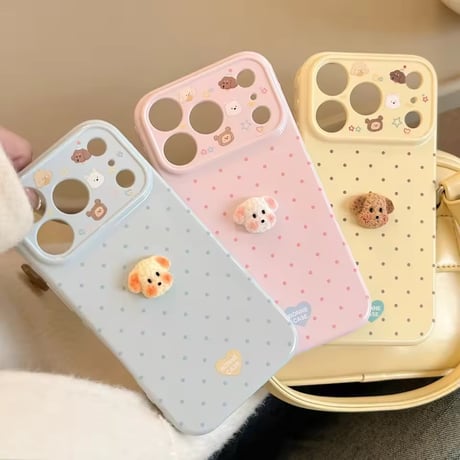 S75342 もこもこプードルドットiPhoneケース