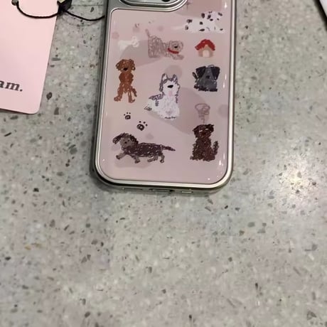 S75387 わんちゃんコレクション ピンククリアiPhoneケース