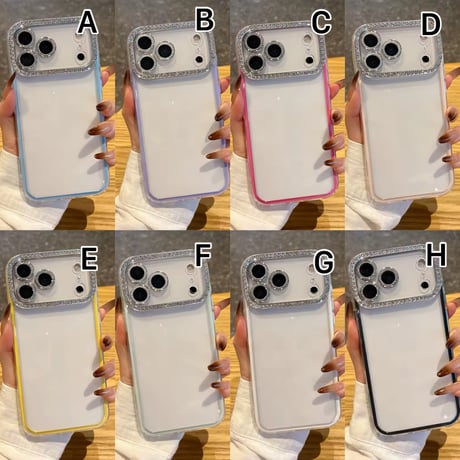 L62361 きらめきストーンフレーム クリア iPhoneケース