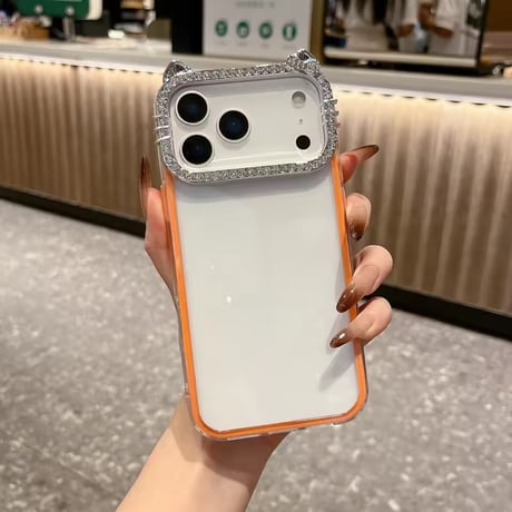L62393 ビジューフレームクリアiPhoneケース