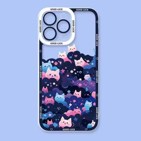 L62217 夜空にまよいねこiPhoneケース