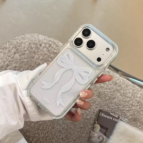 L62481 ドットリボンクリアiPhoneケース