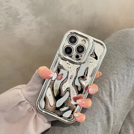 S74884 メタリックウェーブミラー iPhoneケース