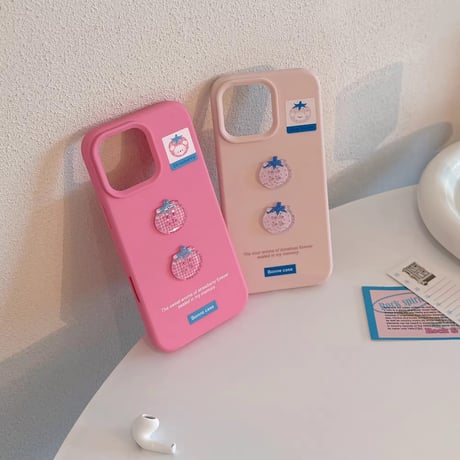 S74673 ストロベリーチェックiPhoneケース