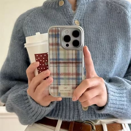 S75332 やさしげチェックiPhoneケース