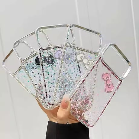 L62351 きらめきリボン スパークルクリアiPhoneケース