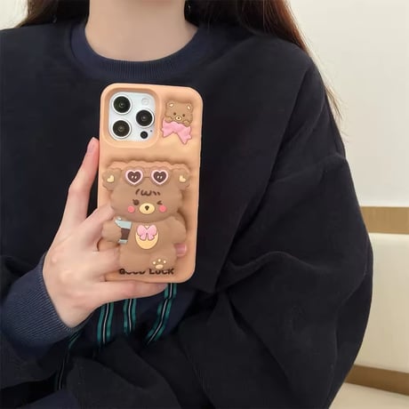 K22686 ラッキーくまちゃんiPhoneケース