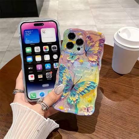 S75104 立体風バタフライiPhoneケース