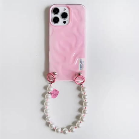 K22854 カラービーズストラップ付きiPhoneケース