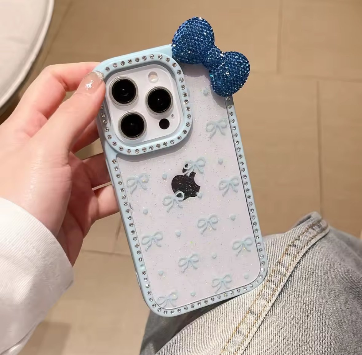 L62218 きらきらリボン付きクリアiPhoneケース | nanomita