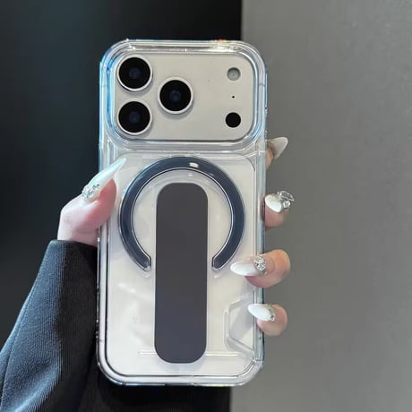 K23056 カラーポップMagSafeスタンドグリップ付きクリアケース