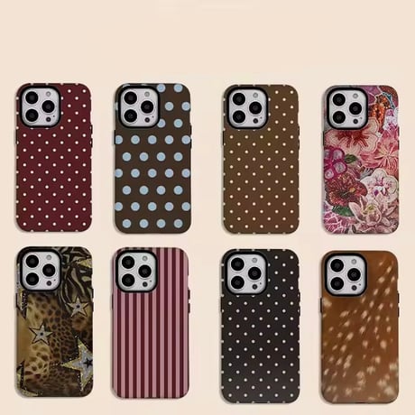S75225 レトロドット＆パターン iPhoneケース