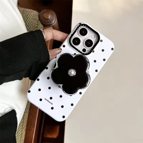 K23032 フラワーグリップ ドットiPhoneケース