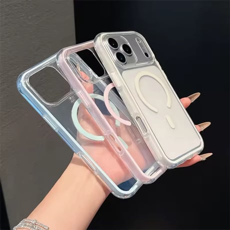 L62402 カラーマグリングクリアiPhoneケース