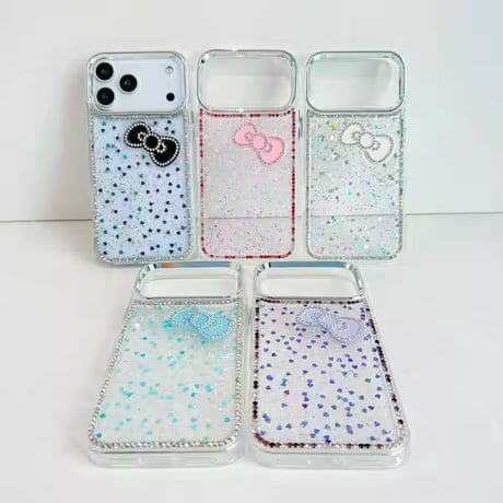L62351 きらめきリボン スパークルクリアiPhoneケース