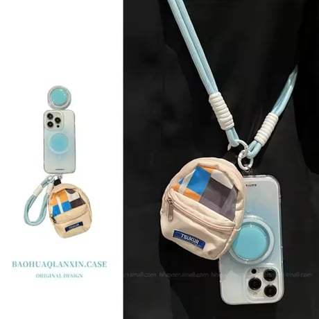 K22586 ミニリュック付き ストラップクリアケース（ショルダー・ポーチ付き）