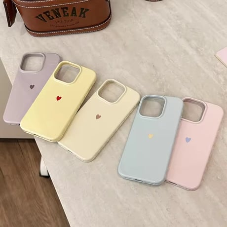 S75205 ワンポイントハート ミルキーカラーiPhoneケース