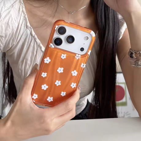 S75398 ビタミンオレンジ フラワーiPhoneケース
