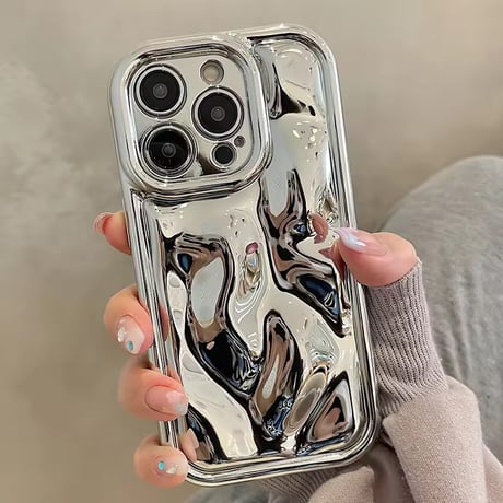 S74884 メタリックウェーブミラー iPhoneケース