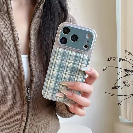 S75411 ナチュラルチェックiPhoneケース