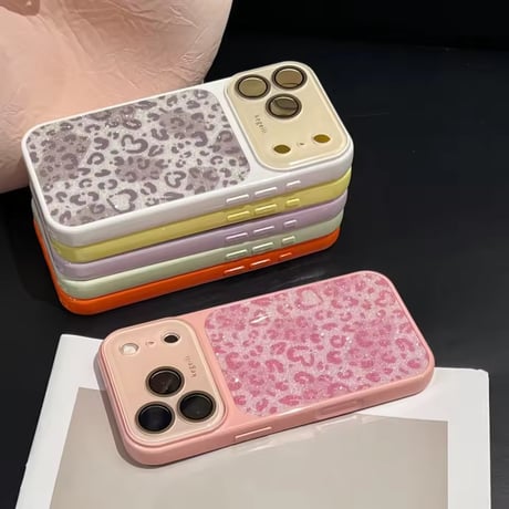 S75647 きらめきハートレオパードiPhoneケース