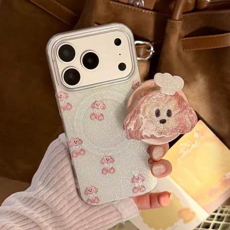 K23132 きらめきパピー MagSafeグリップ付きiPhoneケース