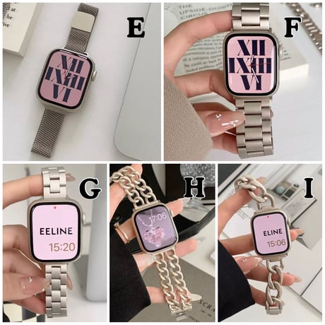 N00066 メタルチェーン＆メッシュの上品Applewatchベルト