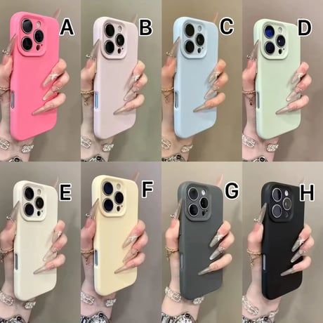 S74913 シンプルマットカラフル iPhoneケース