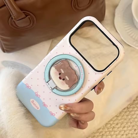 K23156 わんにゃんリング付きiPhoneケース