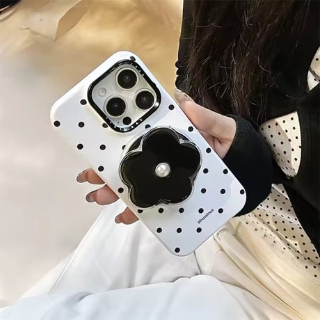 K23032 フラワーグリップ ドットiPhoneケース
